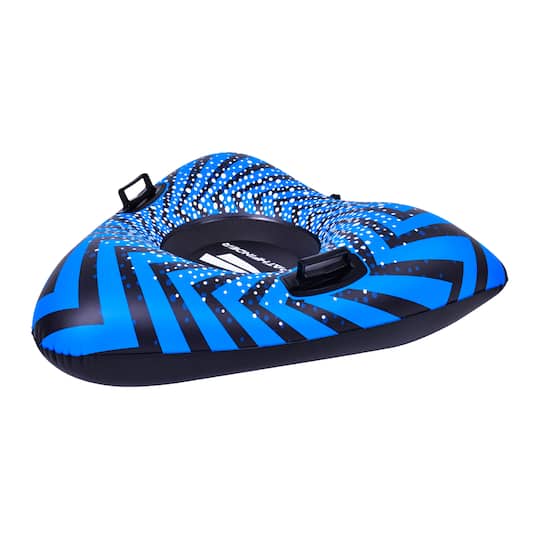 Pool Central 3.2ft. Inflatable Triangle Black & Blue Ride-On Pool Float & Snow Tube